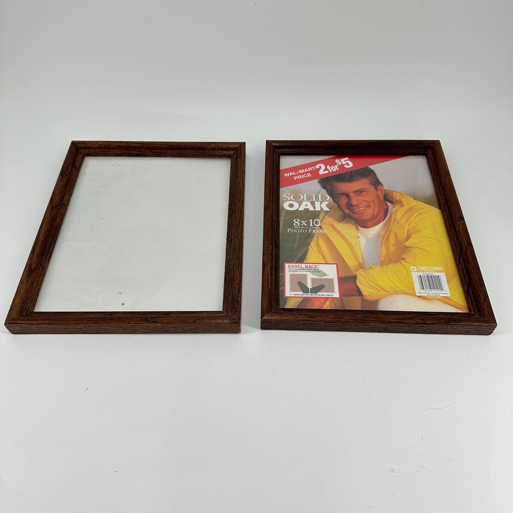 Decorel Solid Oak 8x10 Picture Frames Set of 2 Dark Brown Wood Wall Decor